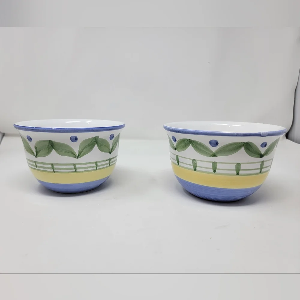 Pair of Williams Sonoma bowls Marisol Italy 4"h x 5.5"w. all purpose cereal soup - Picture 12 of 12